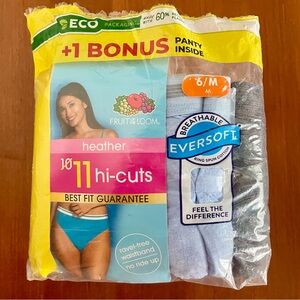 Fruit of the Loom Hi-Cuts Sz 6/M Pack Of 11 New Open Pack